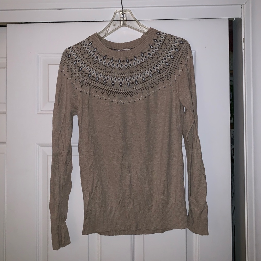 Merona sweater with neckline detailing.
